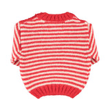 Baby Knitted Sweater Ecru & Red Stripes