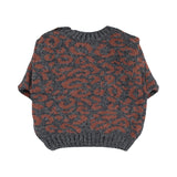 Baby Knitted Sweater Dark Grey with Animal Print