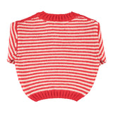 Knitted Sweater Ecru & Red Stripes