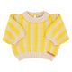 knitted blouse w/ collar | ecru & yellow