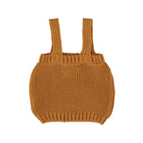 Girl camel knitted top with flower print
