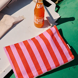 Handbag Big |  Pink & Tomato Stripes