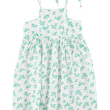 long dress | ecru w/ green flowers allover