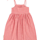 long dress | red & ecru checkered