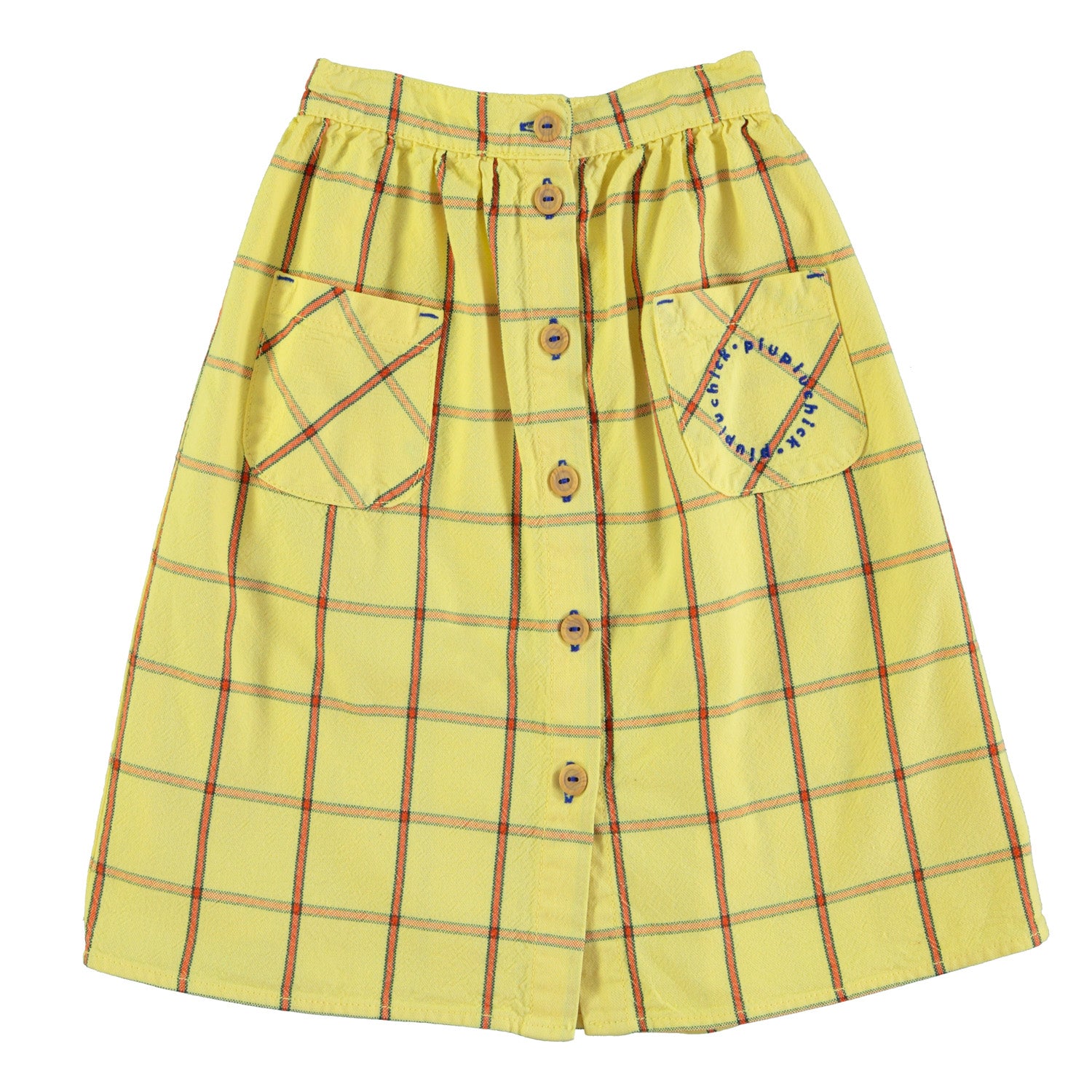 Plus Size High Waisted Plaid Skirt 3m Long Skirt W/ Front Pockets