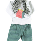 Baby Longsleeve T'shirt Light Grey with Multicolor Juice Box Print