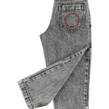 mom fit trousers | washed black denim
