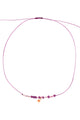 Necklace lurex cord | Purple w/ Glass beads