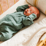 Newborn babygrow | Sage green w/ little stars
