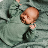 Newborn cardigan crew neck | Sage green