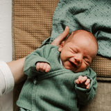 Newborn cardigan crew neck | Sage green