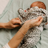 Newborn collar shirt | Ecru w/ animal print