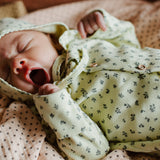 Newborn babygrow w/ collar | Yelllow w/ little flowers