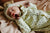 Newborn babygrow w/ collar | Yelllow w/ little flowers