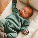Newborn babygrow | Sage green w/ little stars