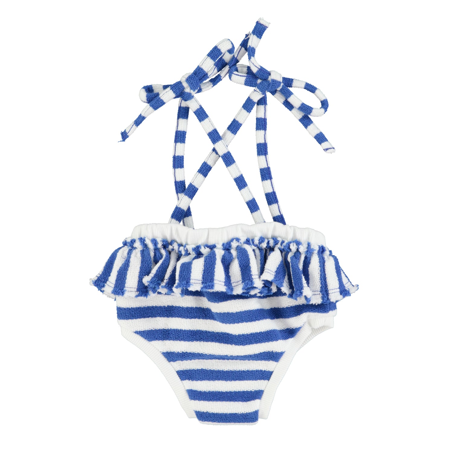newborn bloomers w/ thin straps | blue & white stripes