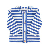 newborn cardigan | blue & white stripes