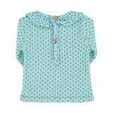 newborn collar shirt | mint w/ little hearts