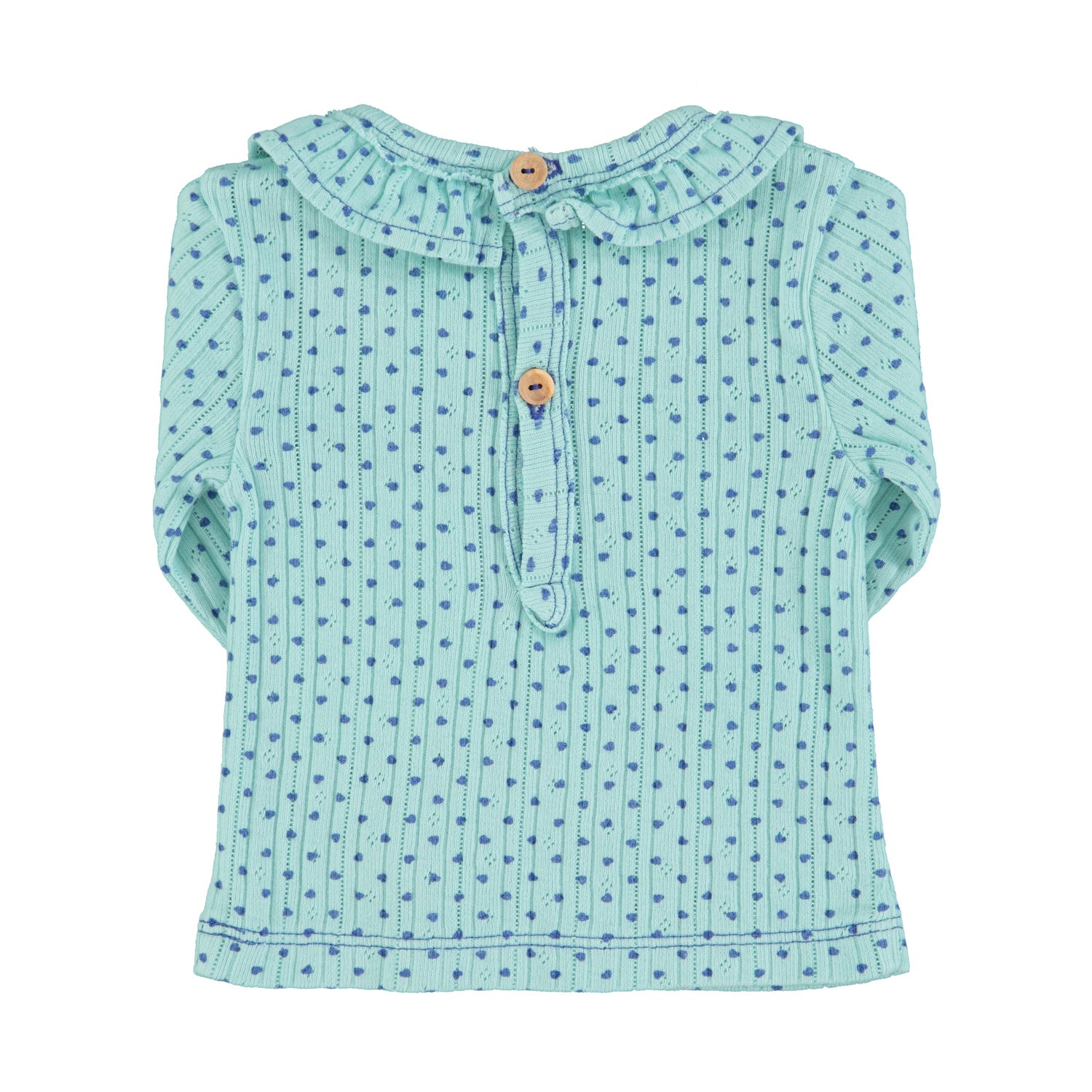 newborn collar shirt | mint w/ little hearts