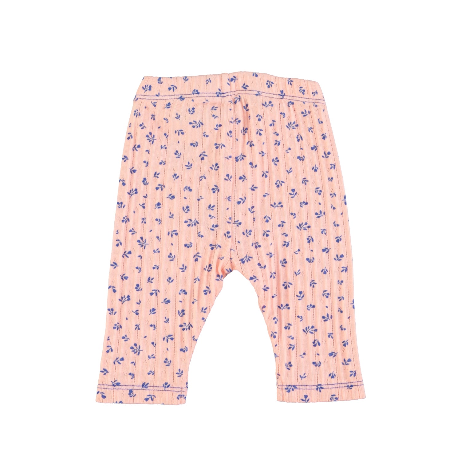 newborn leggings | light pink w/ blue little flowers