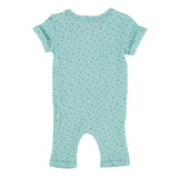newborn short sleeve babygrow | mint w/ little stars