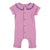 newborn short sleeve babygrow w/ collar | lavender w/ blue little stars