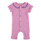 newborn short sleeve babygrow w/ collar | lavender w/ blue little stars