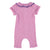 newborn short sleeve babygrow w/ collar | lavender w/ blue little stars