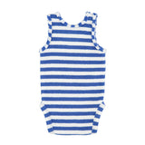 newborn sleeveless body | blue & white stripes