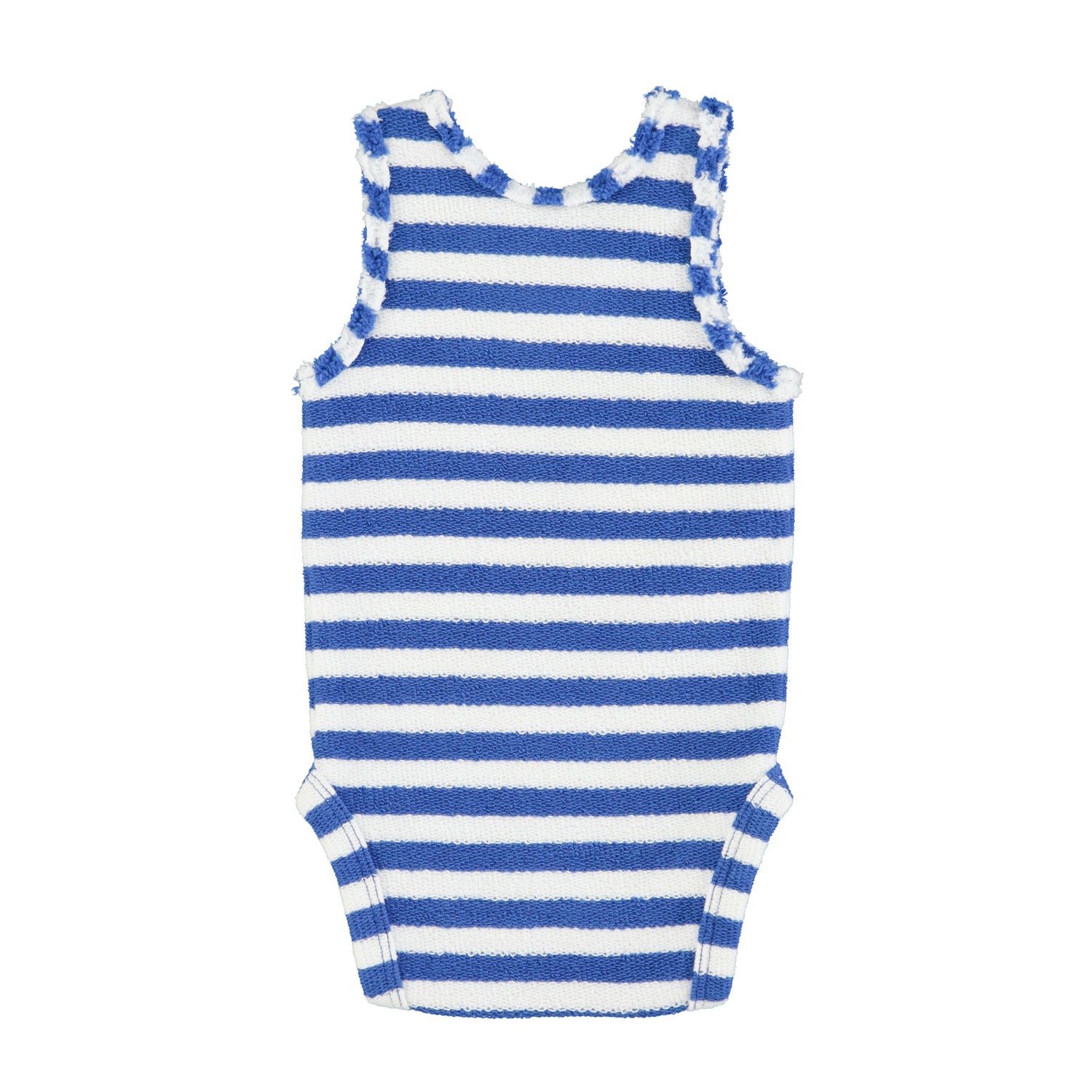newborn sleeveless body | blue & white stripes