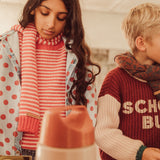 Knitted Sweater Ecru & Red Stripes