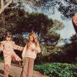 Dungarees Pink with Big Flowers