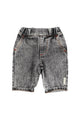 Baby washed black denim trousers with elastic waist