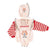 Knitted baby sweater | Ecru & red stripes