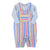 Baby dungarees | Blue w/ multicolor stripes