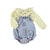 Baby romper | Washed light blue denim