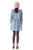Short dress w/ ruffles on shoulders | Blue little checkered