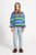 Knitted sweater | Green & purple stripes