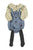 Baby romper | Washed blue denim w/ black hearts