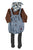Baby romper | Washed blue denim w/ black hearts