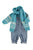 Baby Dungarees | Washed blue denim w/ black hearts
