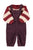 Baby knitted sweater | Bordeaux & light pink stripes