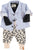 Knitted baby leggings | ecru w/ black animal print