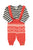 Jacquard baby trousers w/ straps | Red