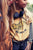 Terry cotton t'shirt | Mustard w/ tiger print