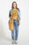 Terry cotton t'shirt | Mustard w/ tiger print