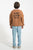 Knitted cardigan | Brown w/ "band & crew only" print