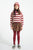 Knitted sweater | Bordeaux & light pink stripes