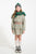 Knitted hat w/ pompon | Grey & green stripes