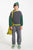 Knitted sweater | Grey & green stripes